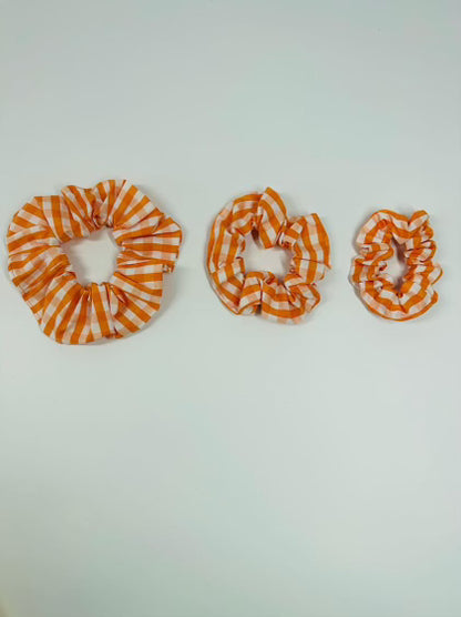 Orange Gingham Glow Scrunchie