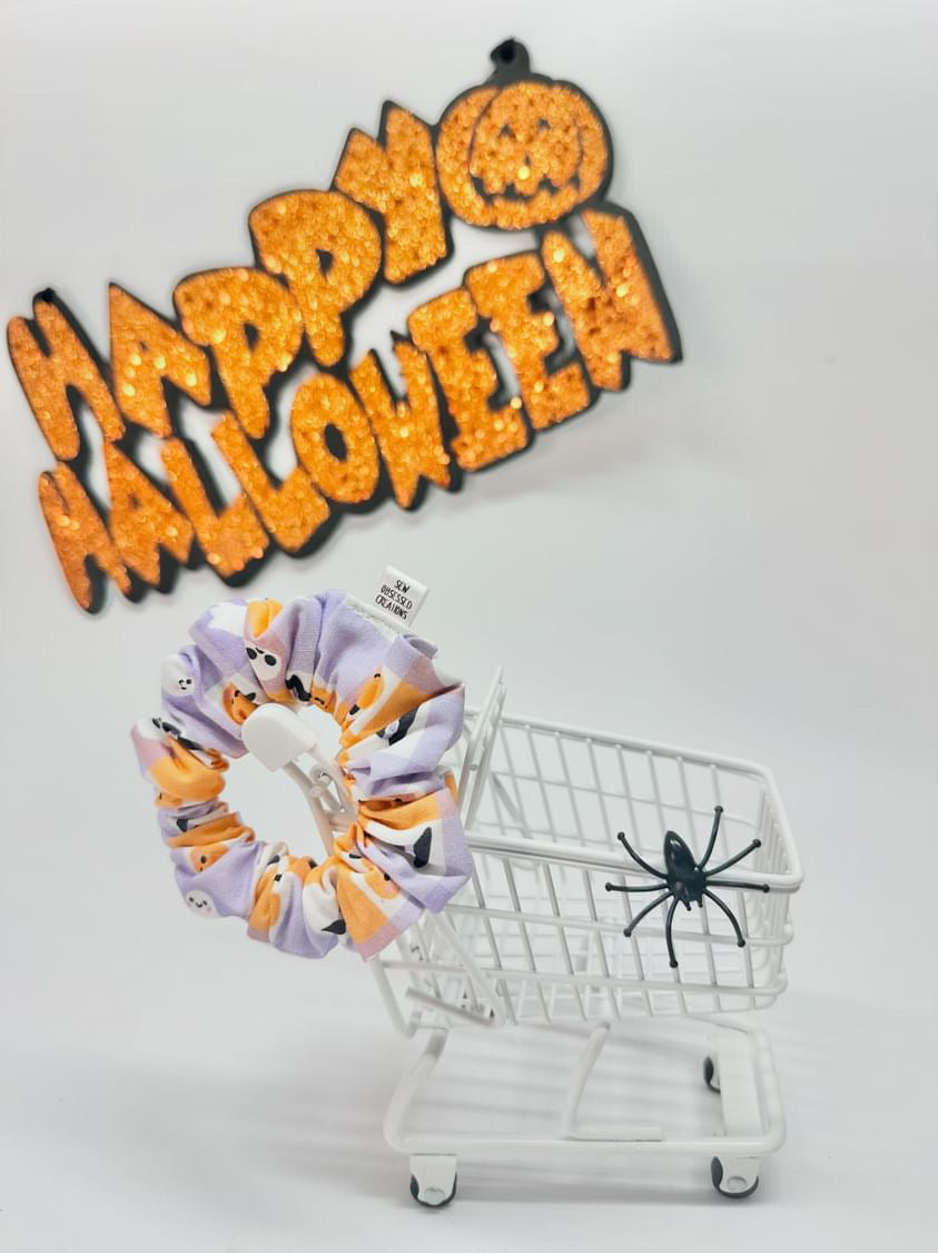 Halloween Gingham Scrunchie