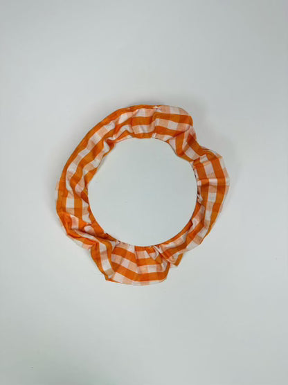 Orange Gingham Glow Scrunchie