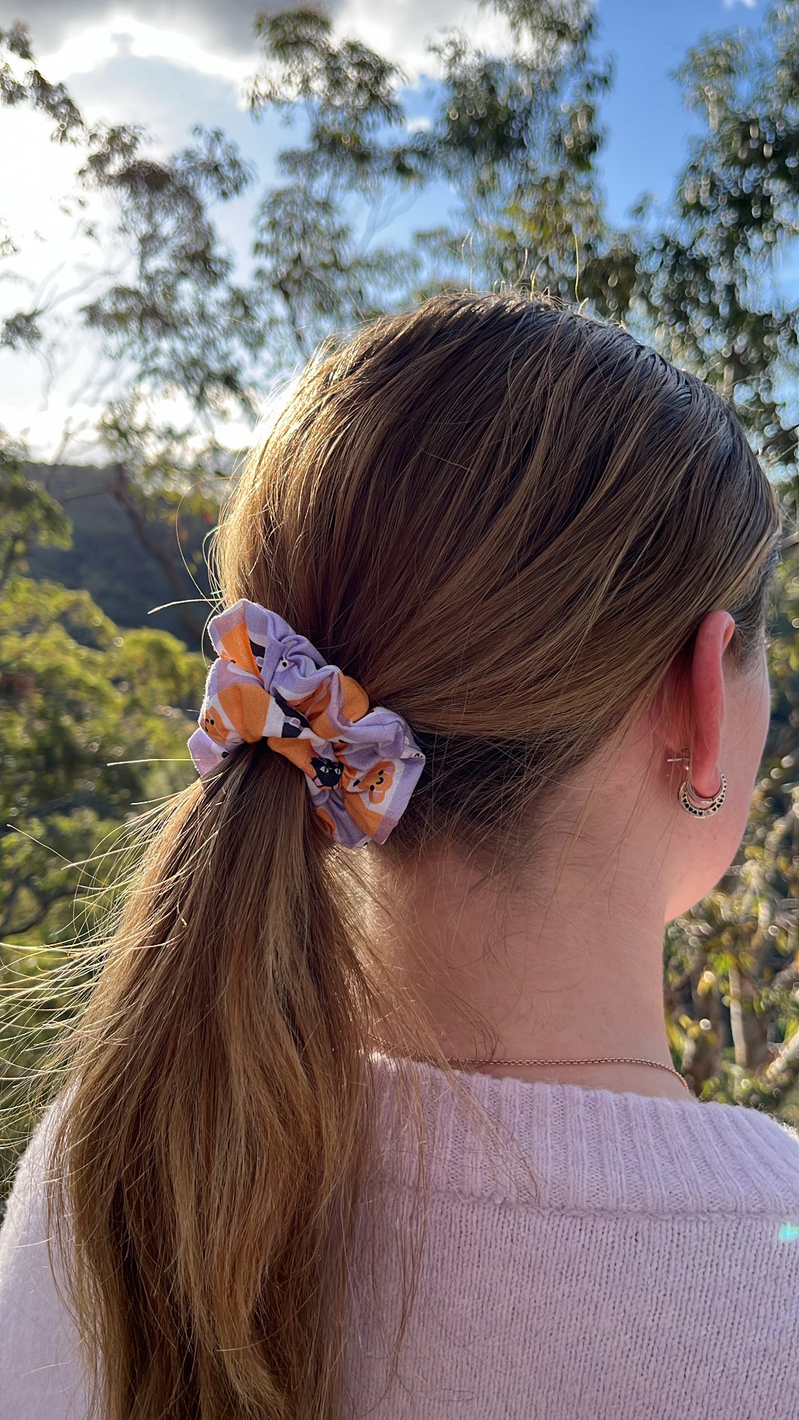 Halloween Gingham Scrunchie