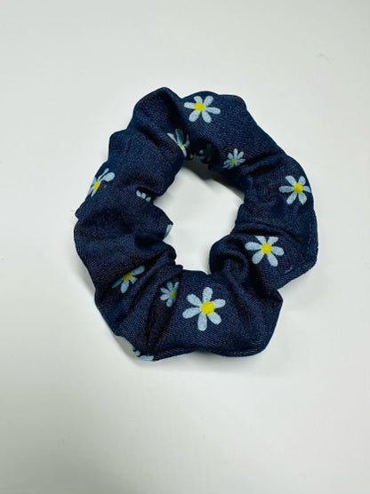 Denim Daisy Scrunchie