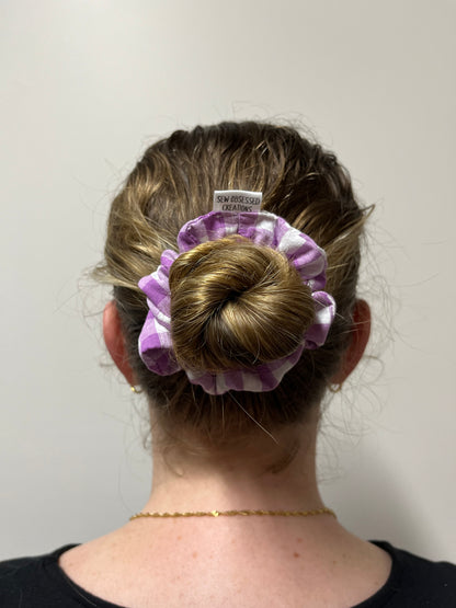 Periwinkle Gingham Scrunchie