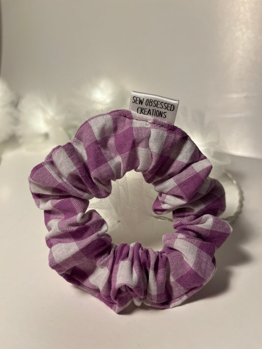 Periwinkle Gingham Scrunchie