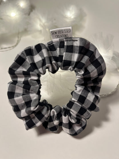 Charcoal Gingham Scrunchie