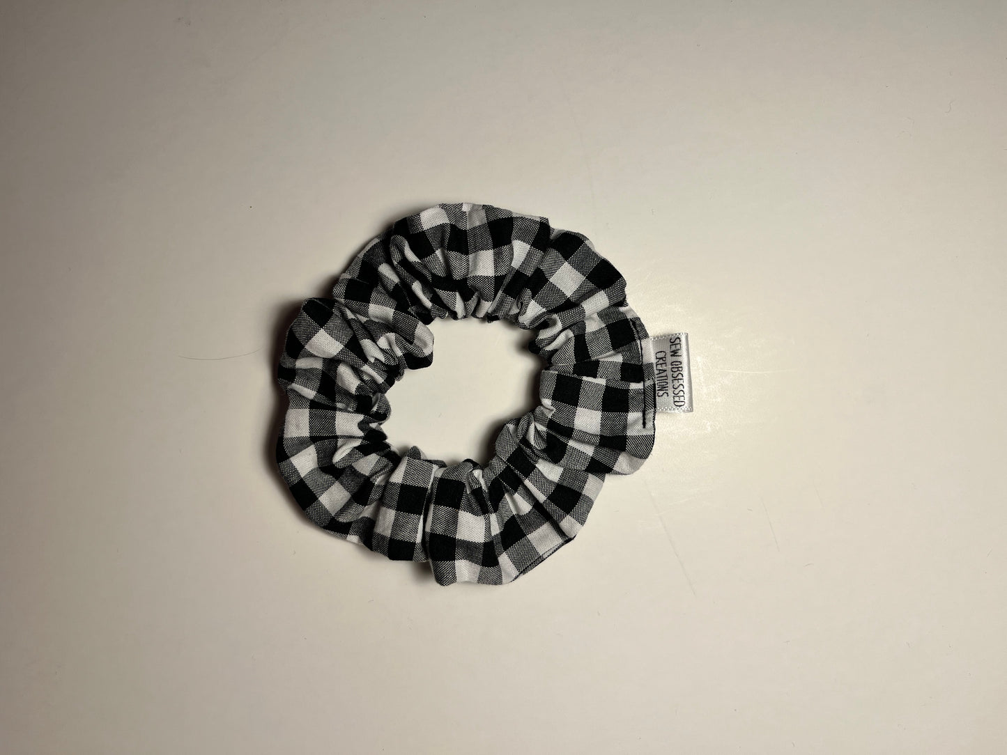 Charcoal Gingham Scrunchie